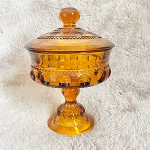 Amber Glass Candy Dish